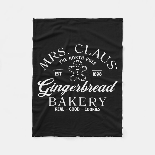 Mrs Claus Gingerbread Bakery Christmas Women  Fleece Blanket (Front)