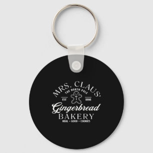 Mrs Claus Gingerbread Bakery Christmas Women Key Ring