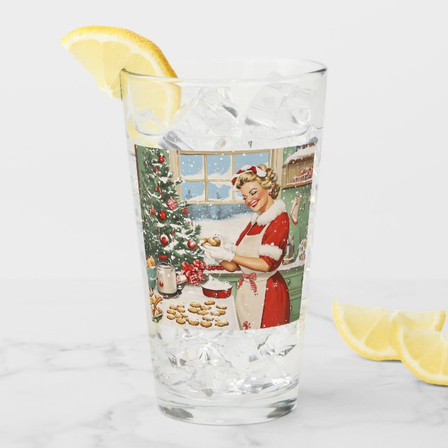 Mrs. Claus Holiday Baking Delight Glass (Front Ice)
