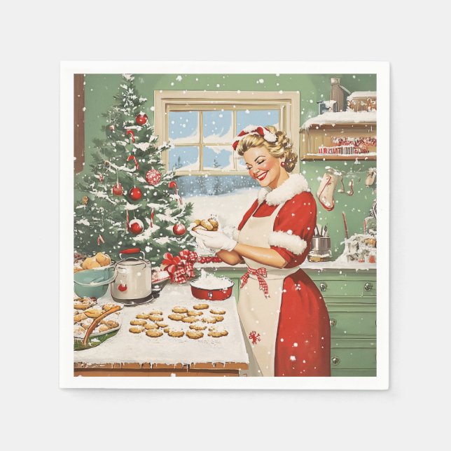 Mrs. Claus Holiday Baking Delight Napkin (Front)