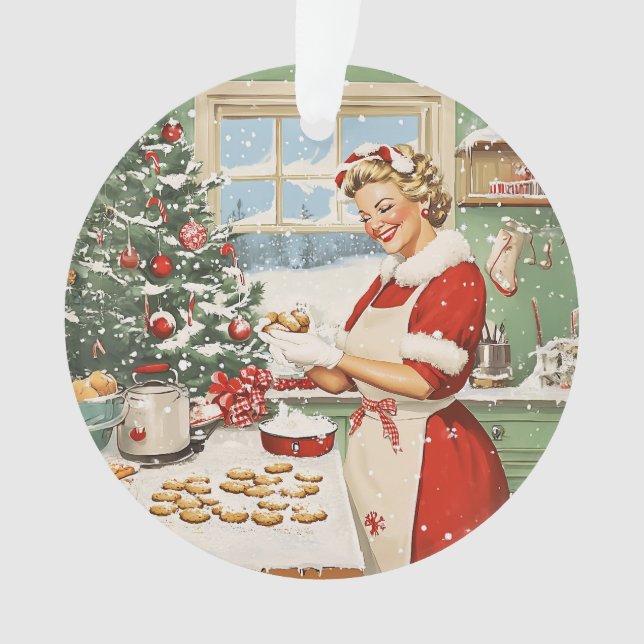 Mrs. Claus Holiday Baking Delight Ornament (Front)