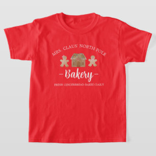 Mrs. Claus North Pole Bakery Kids Christmas T-Shirt
