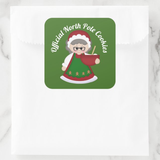 Mrs. Claus Official North Pole cookies sticker (Bag)