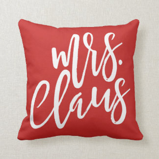 Mrs. Claus White Script Pillow