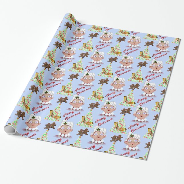 Mrs. Claus Wrapping Paper (Unrolled)