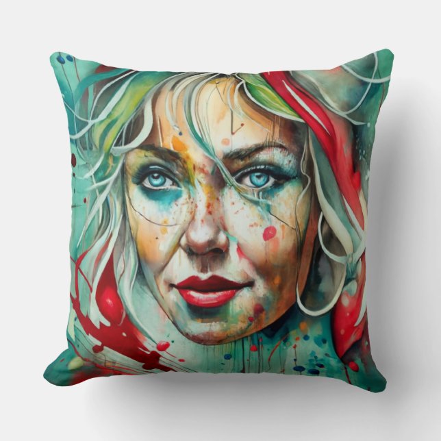 Mrs Clause throw pillow (Front)