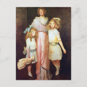 Mrs. Daniels with Two Children Postcard