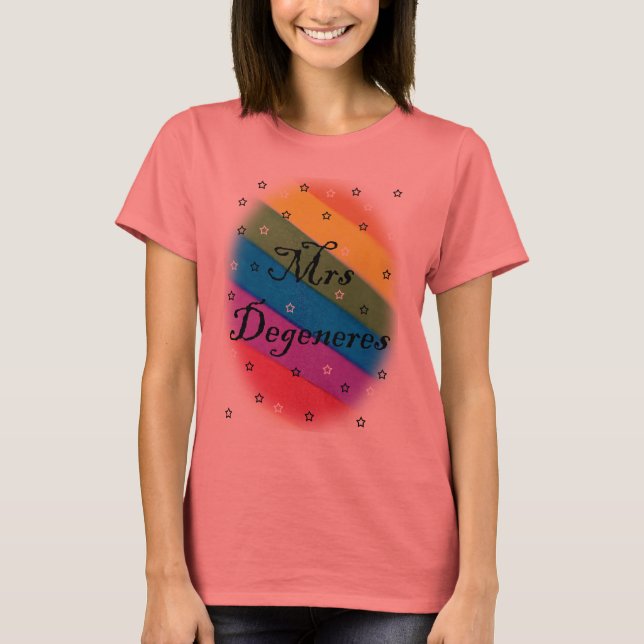 mrs degeneres - lesbian t-shirt (Front)