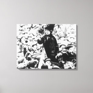 Mrs Emmeline Pankhurst  Addressing a Crowd Canvas Print