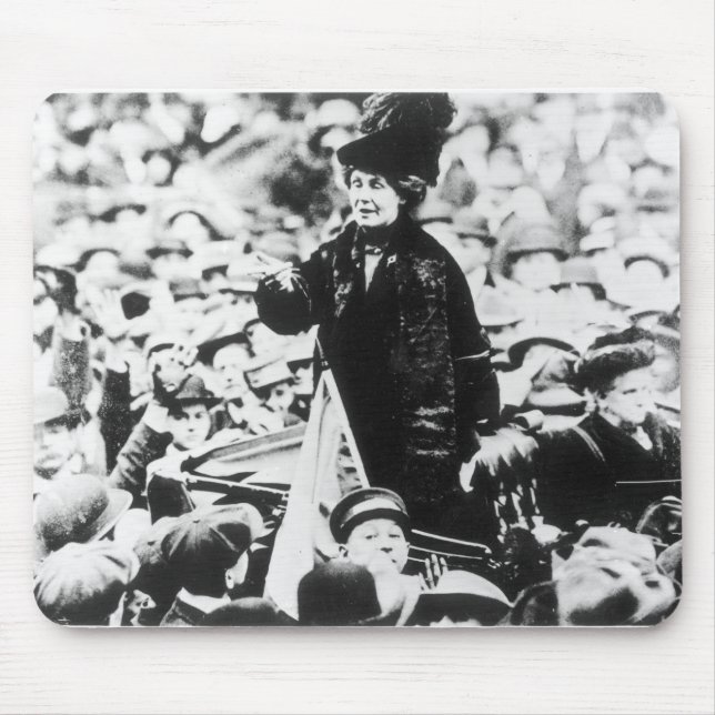 Mrs Emmeline Pankhurst  Addressing a Crowd Mouse Pad (Front)