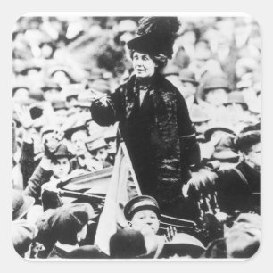 Mrs Emmeline Pankhurst  Addressing a Crowd Square Sticker