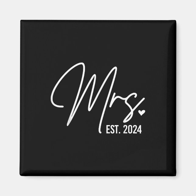 Mrs. Est. 2024 Just Married Wedding For Her Mr &am Magnet (Front)
