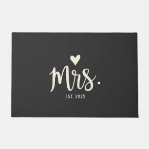 Mrs Est. 2025 Husband Bride Engagement Wedding Doormat