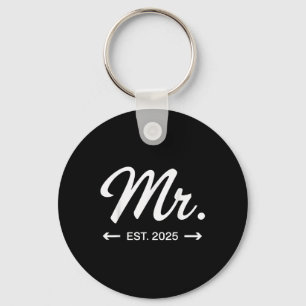 Mrs. Est. 2025 Just Married Wedding Party Mr & Key Ring