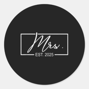 Mrs. Est. 2025 Just Married Wedding Wife Mr & Classic Round Sticker