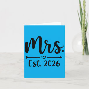 Mrs Est 2026 Married Honeymoon Mr And Mrs Wedding Card