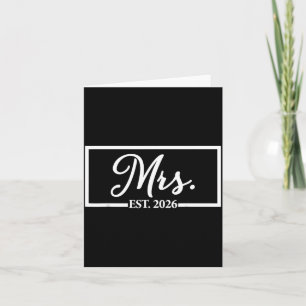 Mrs Est 2026 Wife Husband Married Couple Wedding Card
