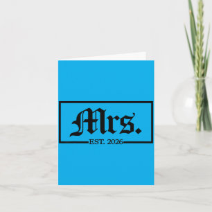 Mrs Est 2026 Wife Husband Married Couple Wedding Card