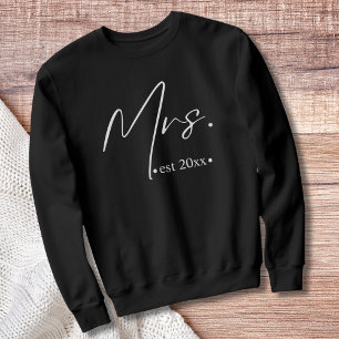 Mrs established Newlywed or Engagement Sweatshirt