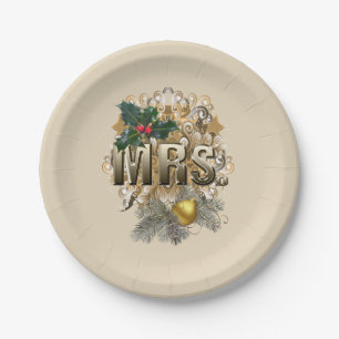 MRS. First Christmas Paper Plate