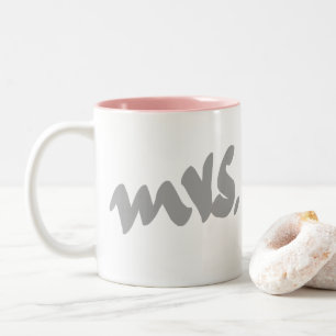 Mrs. Gifts For Her Mother's Day Black White Pink Two-Tone Coffee Mug