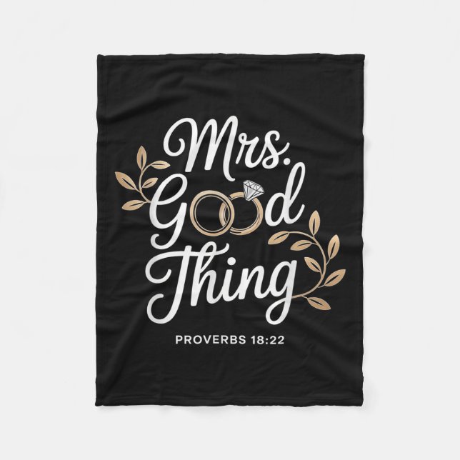 Mrs Good Thing Christian Proverbs Christian Couple Fleece Blanket (Front)