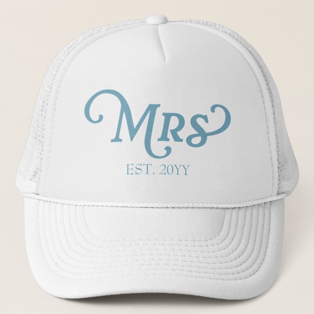 MRS Hat Est.Year Custom Bridal Hat Bachelorette (Front)