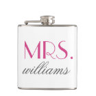 Mrs Hot Pink Modern Wedding Custom Name