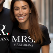 MRS. Italian Flag Heart Personal Last Name Couple