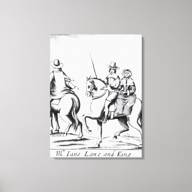 Mrs Jane Lane riding with King Charles II Canvas Print (Front)