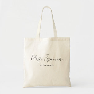Mrs. Last Name Est Year Tote Bag Personalised Date