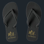Mrs. Last Name Flip Flops with Gold Foil<br><div class="desc">Mrs. Last Name Flip Flops with Gold Foil Typography. The flip flops can be paired with Mr. Silver Flip Flops.</div>