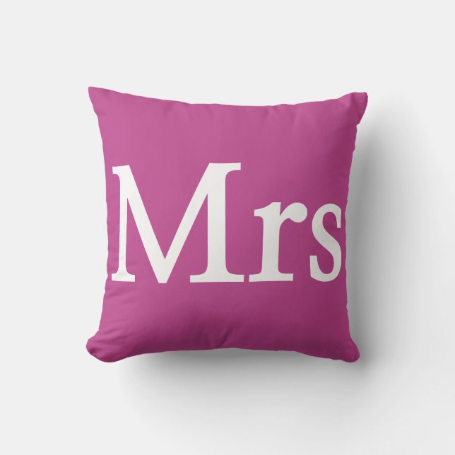 Mrs letter Monogram - Mr and Mrs cushion (Front)