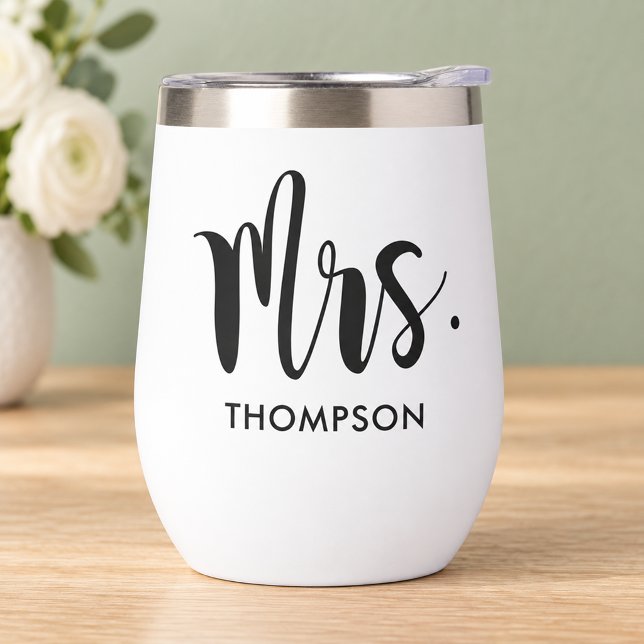 Mrs Modern Black Script Wedding Custom (Creator Uploaded)