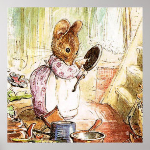 “Mrs Mouse Cleans Pots and Pans” by Beatrix Potter Poster
