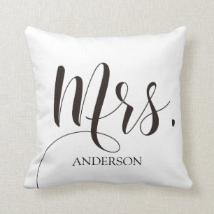 Mrs. Mr.& Mrs. Calligraphy Personlized Wedding Cushion