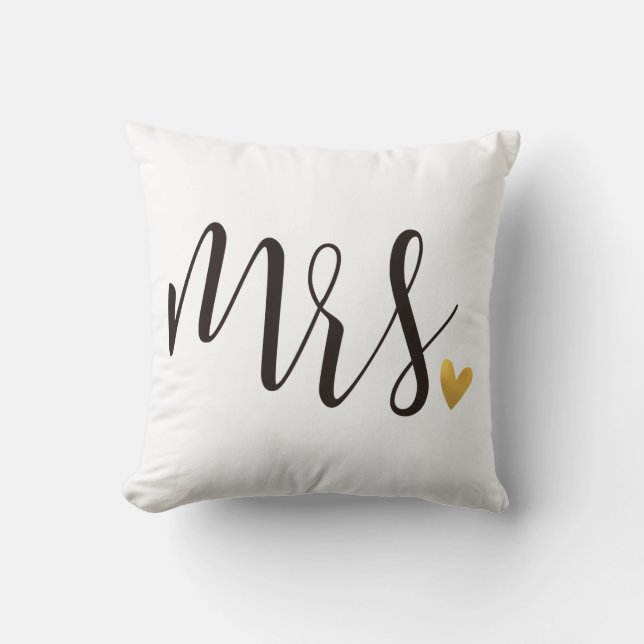 Mrs.|Mr.& Mrs.Wedding Gift Cushion (Front)