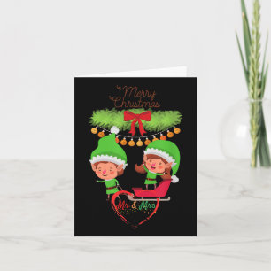 Mrs Mr Wedding Xmas Groom Brides Married Elfen Bri Card