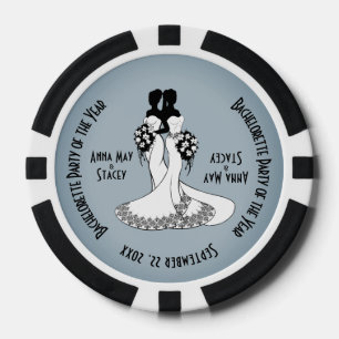 Mrs. & Mrs. Bachelorette Party Poker Chips