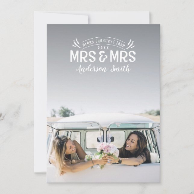 Mrs & Mrs Christmas wedding announcement (Front)