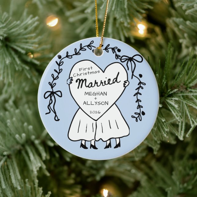 Mrs & Mrs First Christmas Ornament (Tree)