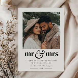 Mrs & Mrs Holiday Heart Photo Card