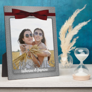 Mrs & Mrs Lesbian Gay Silver Wedding Photo Plaque