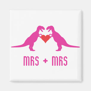Mrs+Mrs - Love is Love Dinosaurs Magnet
