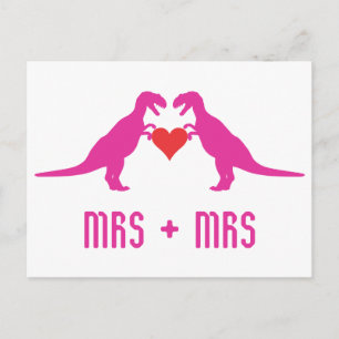 Mrs+Mrs- Love is Love Dinosaurs Postcard