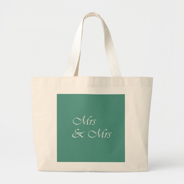 Mrs & Mrs Typography Large Tote Bag (Front)