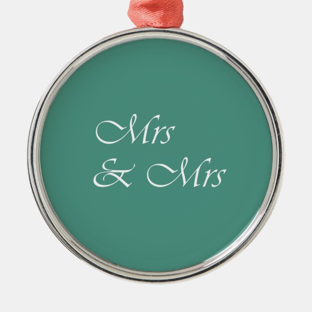 Mrs & Mrs Typography Metal Tree Decoration (Front)