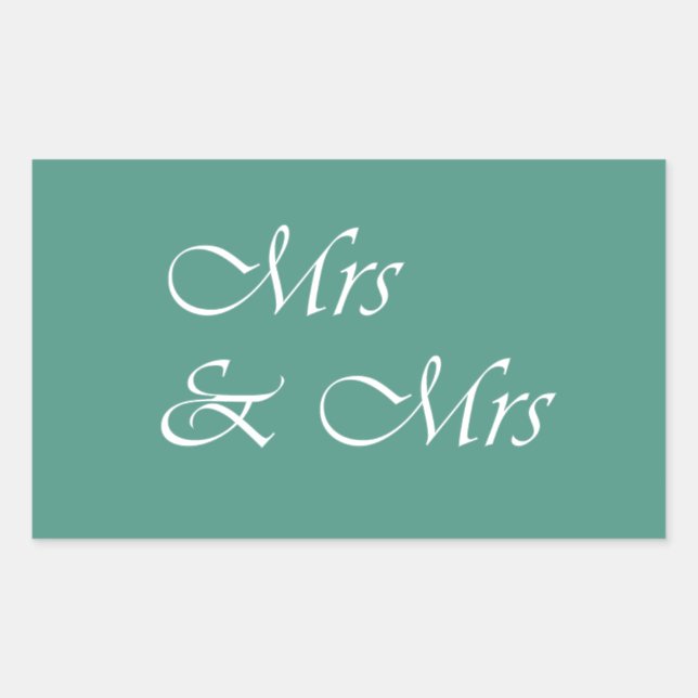 Mrs & Mrs Typography Rectangular Sticker (Front)