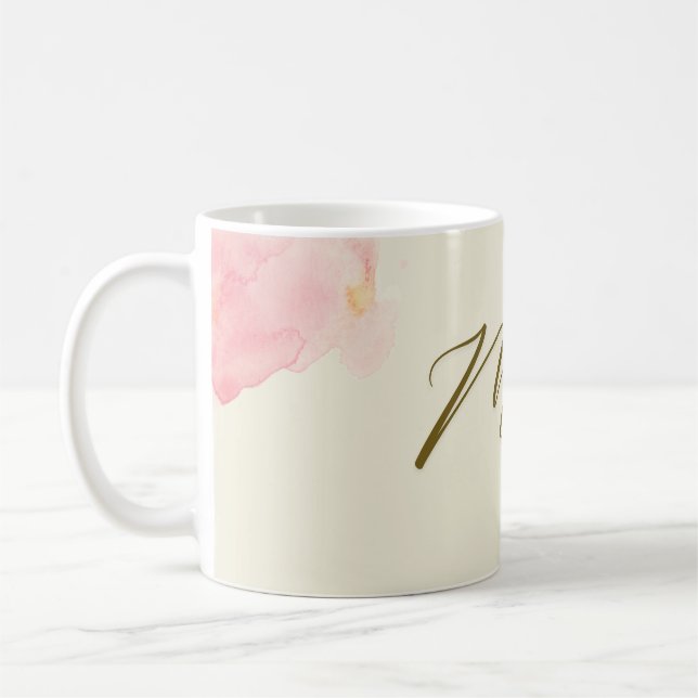 Mrs. Mug – Pastel Pink Floral Corner Design (Left)