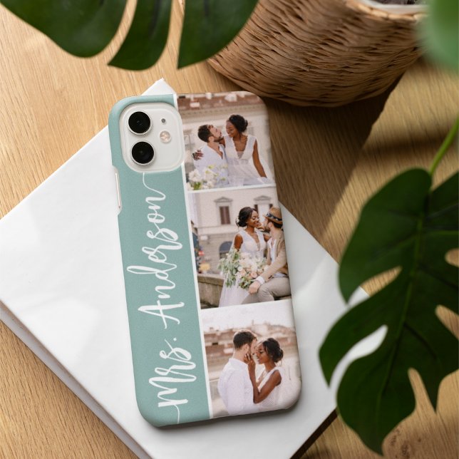 Mrs. New Name Wedding Couples Photo Collage Case-Mate iPhone Case (Creator Uploaded)